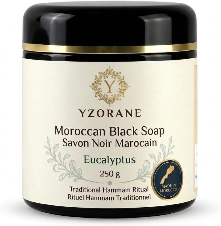 Yzorane Moroccan black soap with eucalyptus, 250 g jar